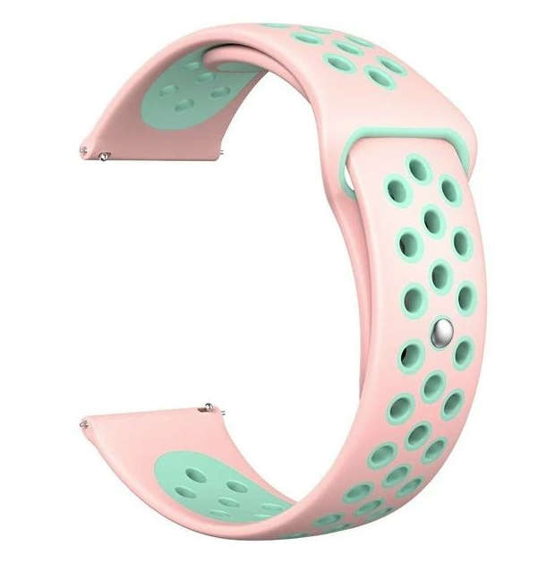 Fitbit Versa Silicone Watch Strap -Light Pink and Turquoise