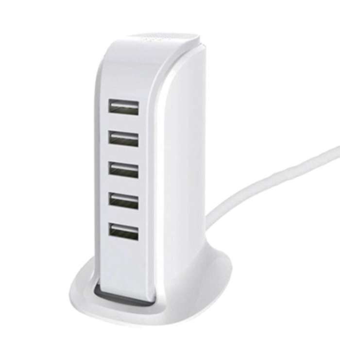 5 Port Universal USB Multi Charger 4A USB Hub (20W) - White - 209g