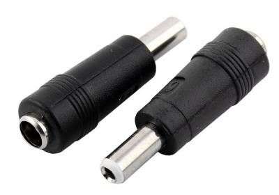 DC Adaptor 5.5 x 2.5 mm Male White to 5.5 x 2.1 mm Female Black
