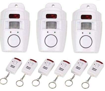 Motion Detector Alarm Kit - Remote Controlled On/Off (3 Pack)