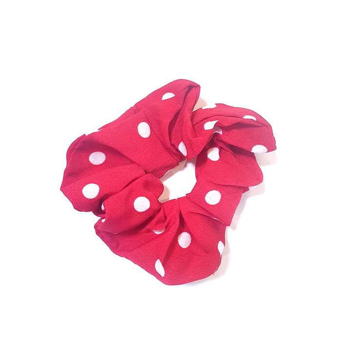 Hair Scrunchies Red Spotted