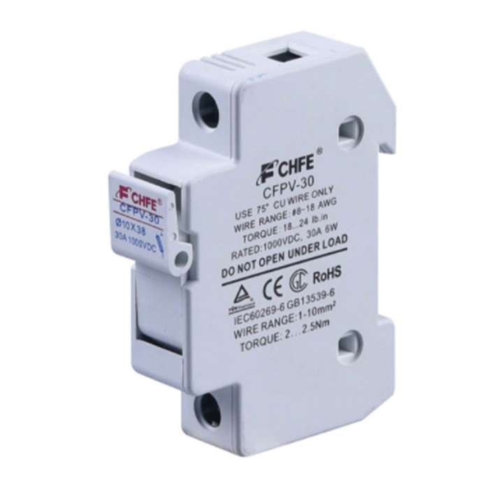 PV Fuse Holder 10x38 up to 30A 1000VDC