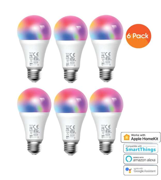 Meross Smart Wi-Fi LED 9W Bulb E27 (Screw in) - Alexa/Google/Homekit compatible - 6 Pack