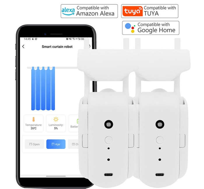 Smart Wifi Curtain Opener / Closer Electric - Works with iOS and Android (Amazon Alexa / Google Home