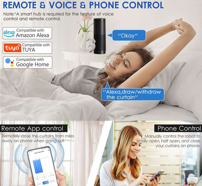 Smart Wifi Curtain Opener / Closer Electric - Works with iOS and Android (Amazon Alexa / Google Home