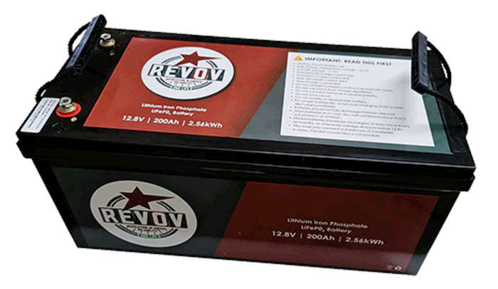 REVOV 200Ah 12.8V 12V LifePO4 Lithium-ion Battery - 2nd Life Cells / 2.56kWh WITH BLUETOOTH