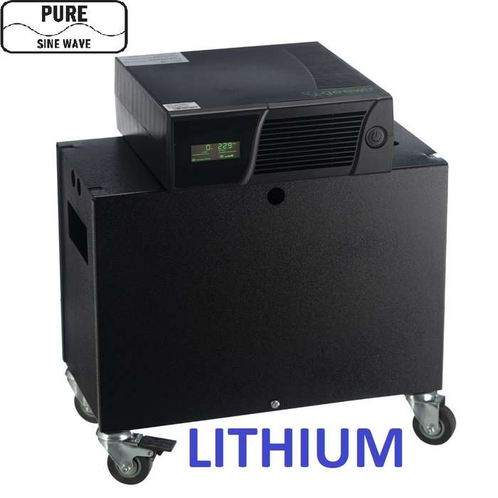 Geewiz 1000VA PURE SINE Inverter Trolley + 1x 100AH LITHIUM Battery (6 HOUR BATTERY LIFE) KIT - 6...