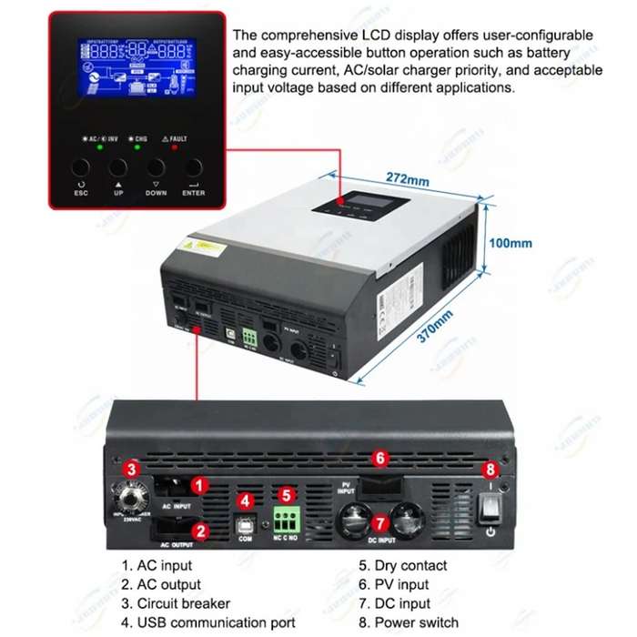 3000VA Mecer Axpert Pure Sine Inverter + 2x 100Ah LITHIUM Battery Trolley (12 HOUR BATTERY LIFE) KIT