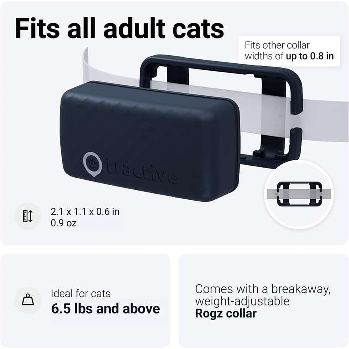 GPS Cat Tracker - Waterproof / GPS Location & Smart Activity Tracker / Unlimited Range Mini