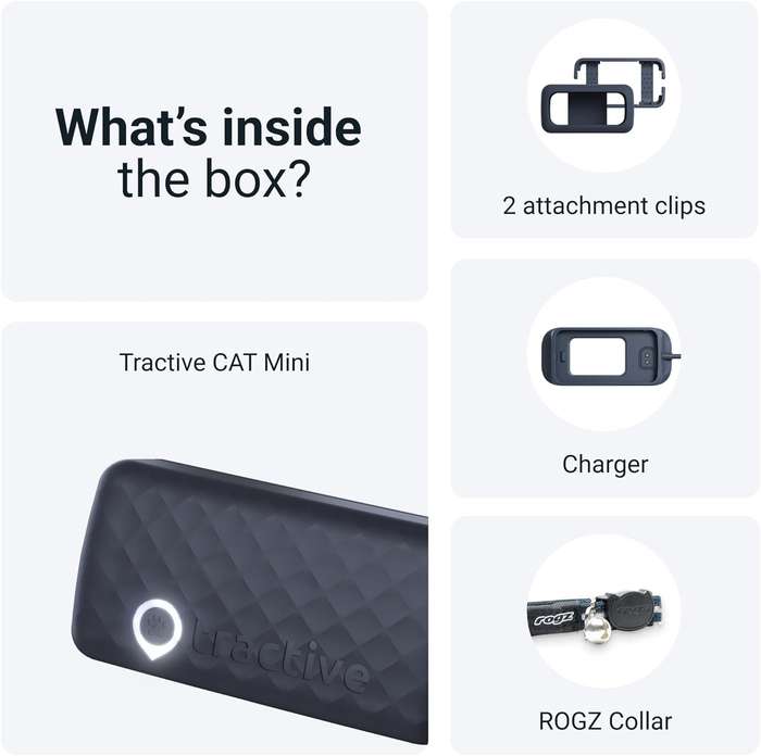 GPS Cat Tracker - Waterproof / GPS Location & Smart Activity Tracker / Unlimited Range Mini