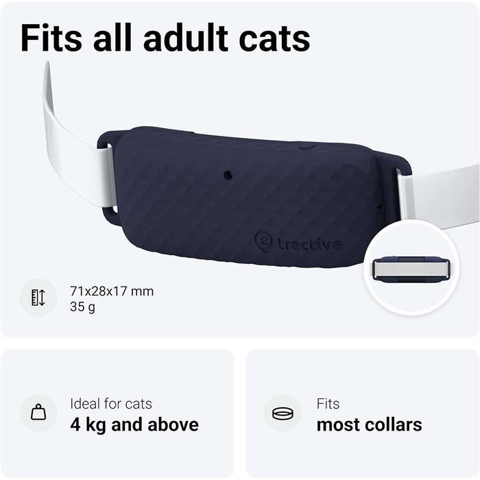 GPS Cat Tracker - Waterproof / GPS Location & Smart Activity Tracker / Unlimited Range Mini