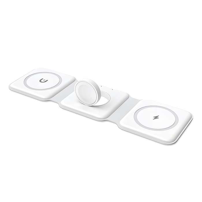 3 in 1 Magnetic Wireless Charger - for Apple iPhone / Apple Watch / AirPods White