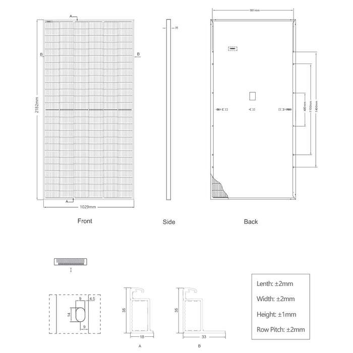 Jinko 470W Solar Panel - Mono-facial