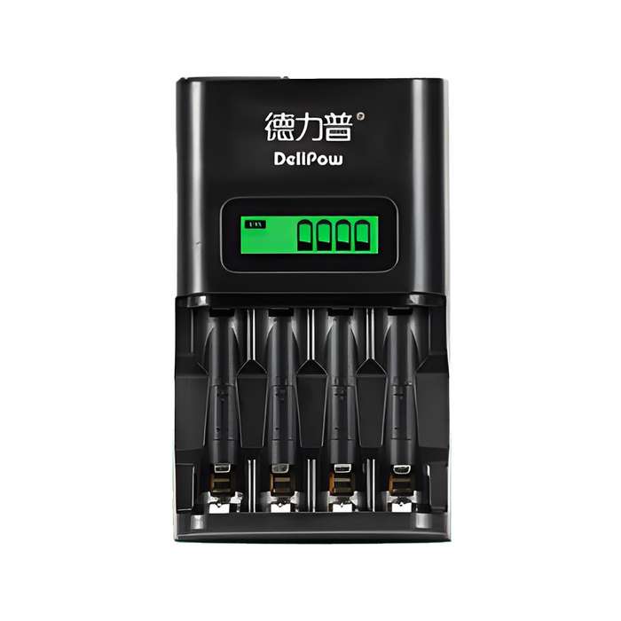 Delipow Smart Battery Charger - Charge 4 AA or AAA Batteries Simultaneously