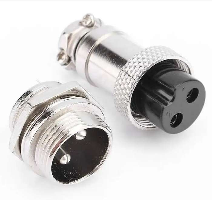 Gx16 Aviation Connector 2-pin 400v Screw Type Cable Connector