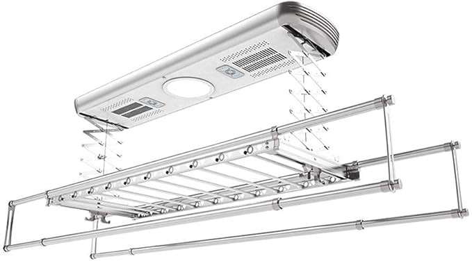 Smart Electric Drying Rack with Four Poles- Remote Control Lifting- LED Lighting & Air Drying