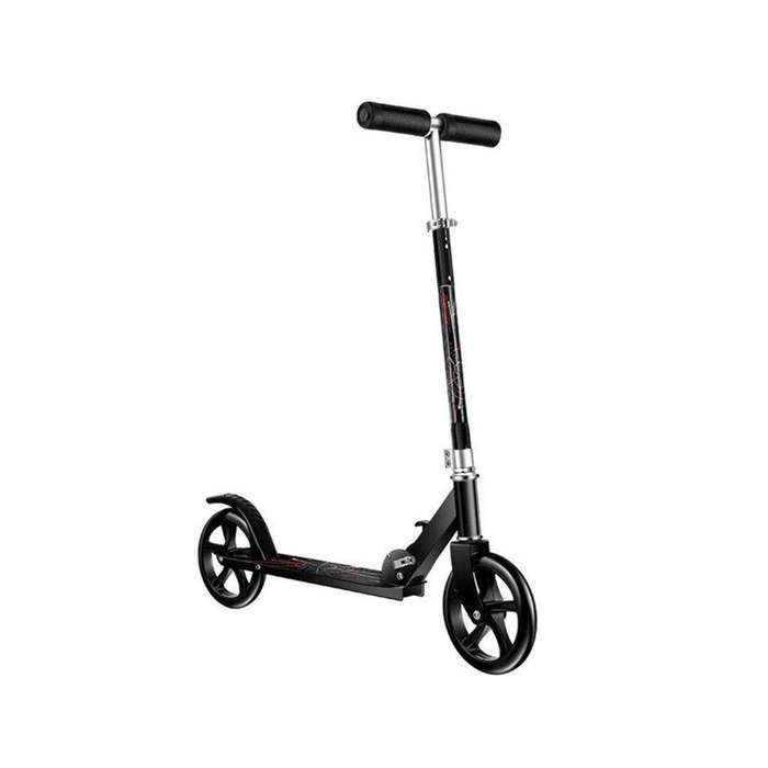 Foldable Aluminum Scooter with Adjustable Handlebar & PU Wheels Black