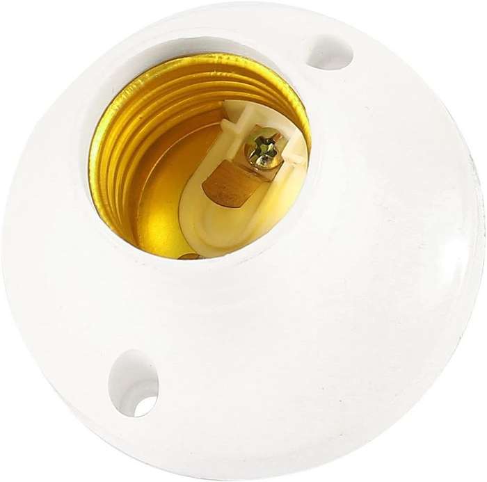 E27 Lamp Base  Durable White Plastic Light Socket Base