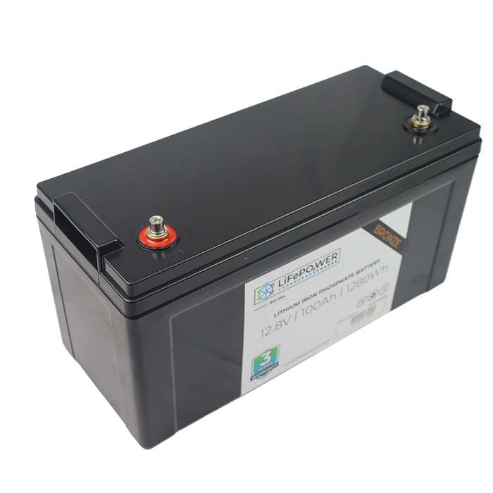 Refurbished LifePower Bronze 12V 100Ah 1.2kWh Lithium Ion LiFePO4 Battery (2nd Life Cells) - 6 Mo...
