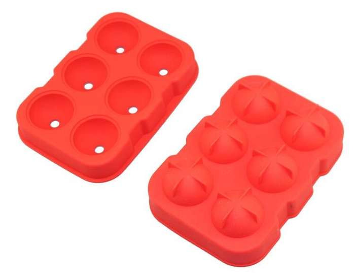 Gin Tribe J8_37 - 6 Giant Ball Boulders for Gin Ice Ball Tray - Red - Gin Tribe