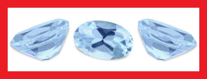 AQUAMARINE - VIBRANT BRIGHT BLUE OVAL FACET - 0.19cts