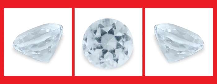 AQUAMARINE - AQUA BLUE ROUND DIAMOND CUT - 0.105cts