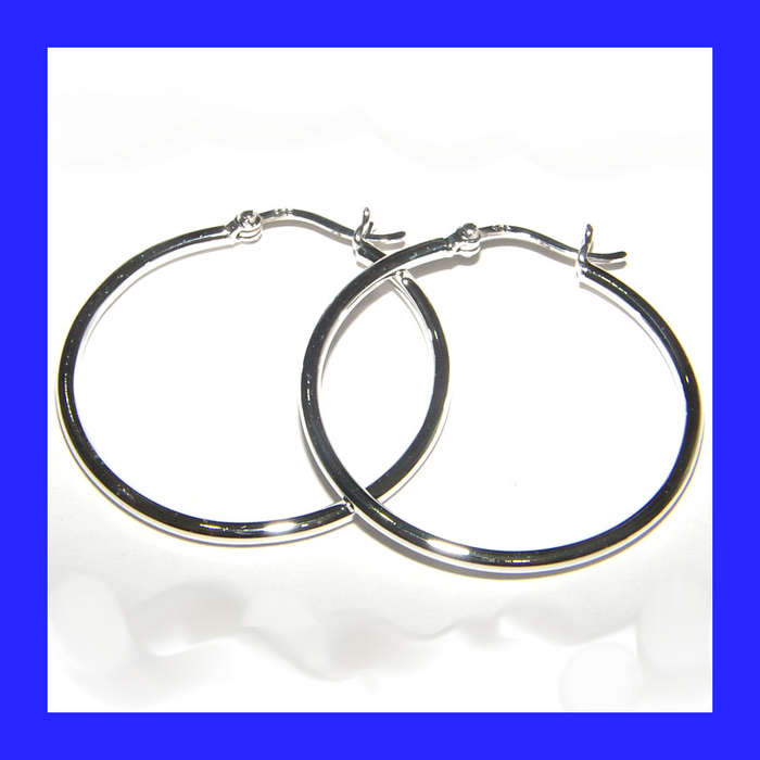 Gorgeous Hoop Earrings in Solid Sterling Silver