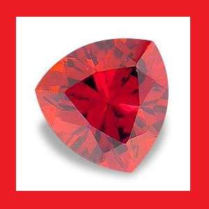 CUBIC ZIRCONIUM - ORANGE RED TRILLIANT FACET - 4.90cts
