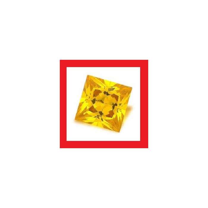 CUBIC ZIRCONIUM - CANARY YELLOW PRINCESS FACET - 6.00cts