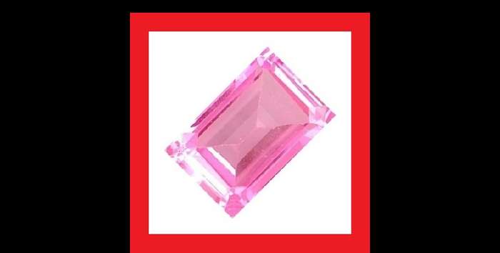 CUBIC ZIRCONIUM - PINK BAGUETTE FACET - 1.48cts