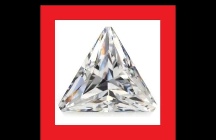 CUBIC ZIRCONIUM - AAA Diamond White Faceted Triangle Shape - 6.81cts