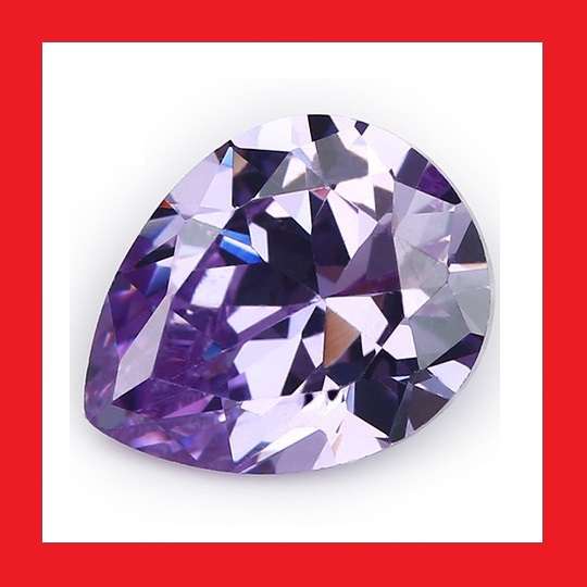 CUBIC ZIRCONIUM - LAVENDER PEAR FACET - 2.77cts