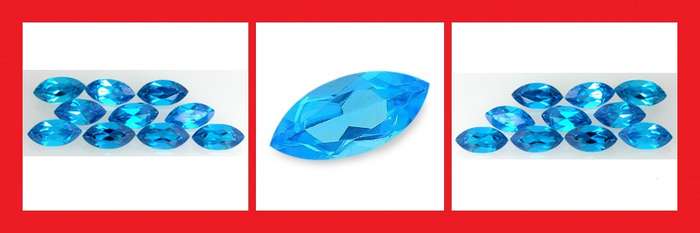 CUBIC ZIRCONIUM - SWISS BLUE MARQUISE FACET - 1.16cts