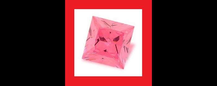 CUBIC ZIRCONIUM - Pink Square Shape Baguette Cut - 4.90cts