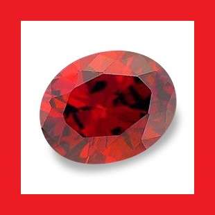 CUBIC ZIRCONIUM - DEEP RED OVAL FACET - 4.32cts