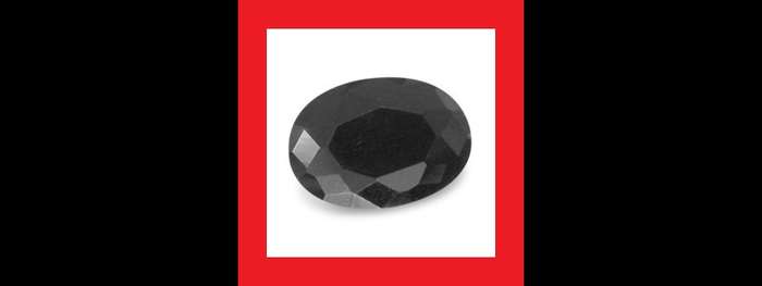 CUBIC ZIRCONIUM - JET BLACK OVAL FACET - 0.78cts