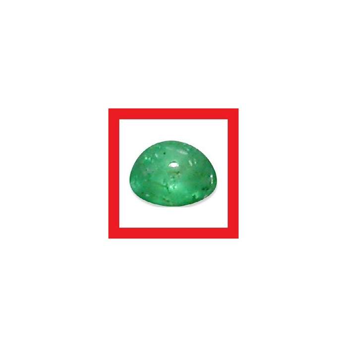 EMERALD - MEDIUM GREEN OVAL CABOCHON - 0.14cts