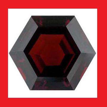 GARNET [Spessartite] - Faceted Dark Red Orange Hexagon Shape - 1.56cts