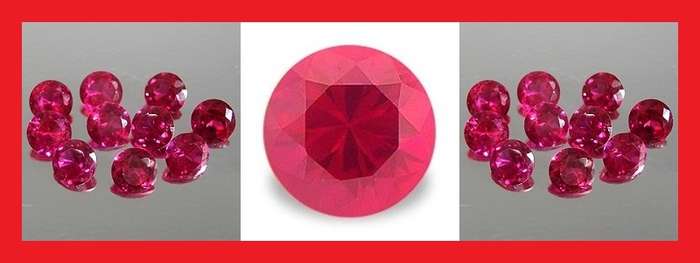RUBY [Created] - Faceted Intense Red Round Shape - 0.98cts