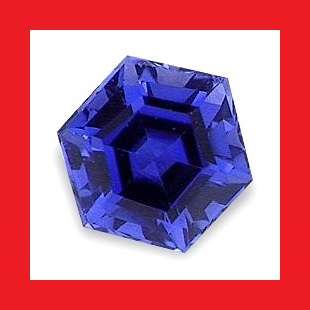 SAPPHIRE [Created] - Blue Faceted Hexagon Shape - 0.89cts