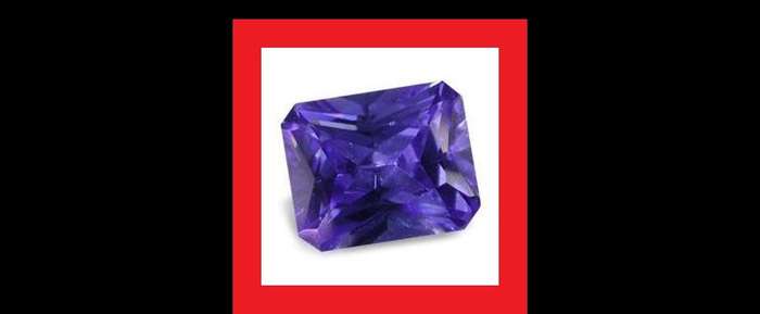 TANZANITE [Created] - VIOLET BLUE OCTAGON PRINCESS FACET- 7.76cts