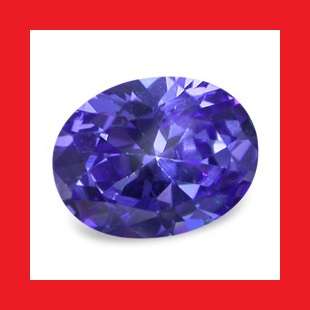 TANZANITE SIMULANT - PERIWINKLE VIOLET BLUE OVAL FACET - 2.88cts