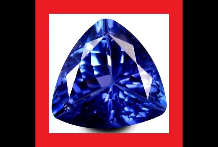 TANZANITE [Created] - INTENSE VIOLET BLUE TRILLIANT FACET - 5.51cts