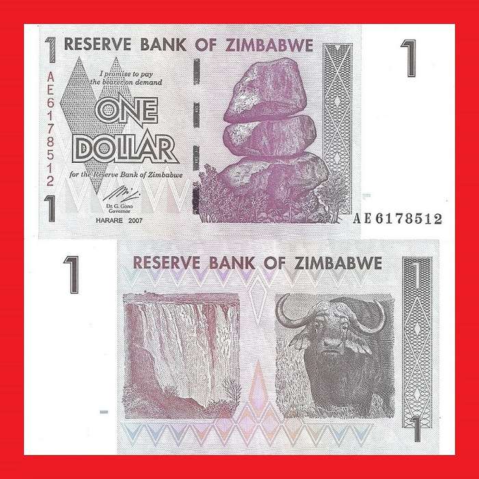 Zimbabwe 1 Dollar Banknote Serial AE6178512