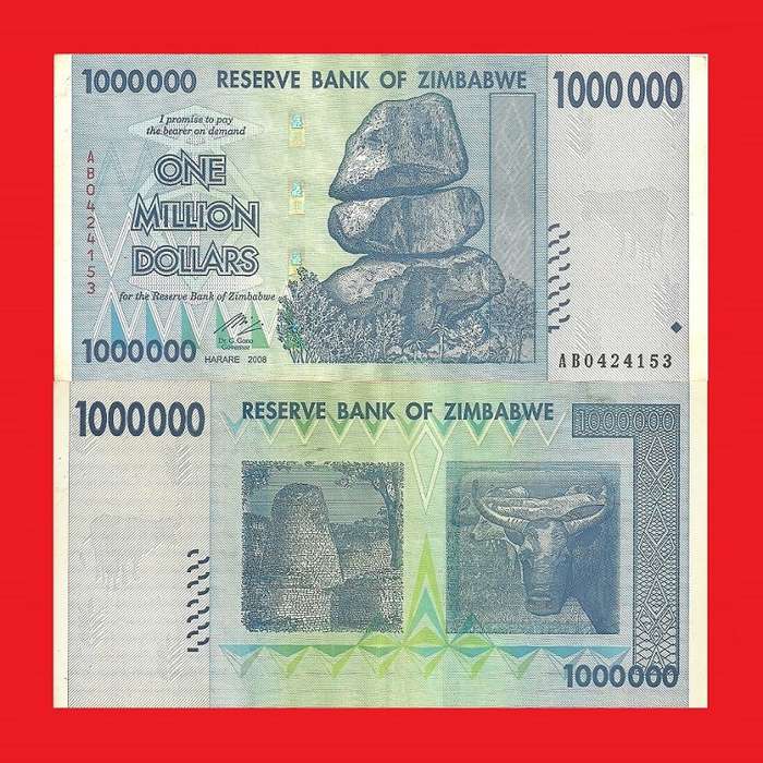 ZIMBABWE 1 Million Dollar Banknote Serial AB0424153