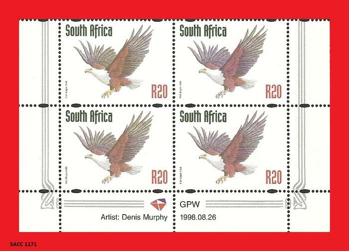 6th Definitive Issue Redrawn R20 Control Block Of Four SACC 1171 1998/08/26
