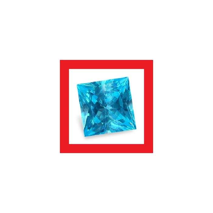 TOPAZ - SWISS BLUE PRINCESS CUT - 3.395cts