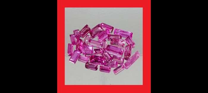 TOURMALINE - HOT PURPLE PINK BAGUETTE FACET - 0.14cts