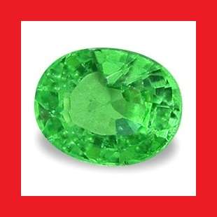 TSAVORITE - NICE EMERALD GREEN OVAL FACET - 0.380cts