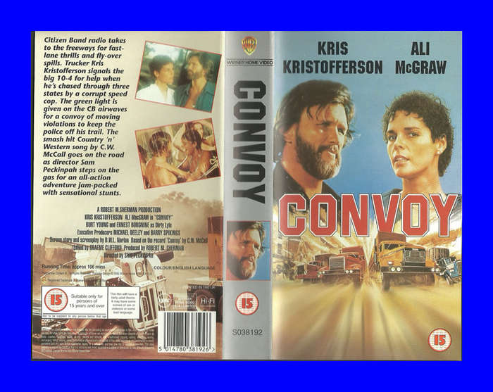VHS CASSETTE  -  CONVOY (KRIS KRISTOFFERSON & ALI McGRAW)